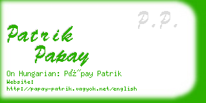 patrik papay business card